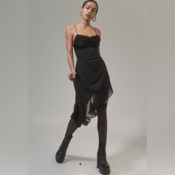 NWT - Urban Outfitters Black Flowy Sheer Dress - Picture 1 of 8